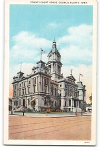 Postal: Palacio de Justicia del Condado, Council Bluffs, Iowa - C.T. Arte americano años 1910 - Imagen 1 de 2