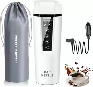 Car Electric Kettle 12V/24V Portable Water Boiler Heated Travel Mug Coffee Tea - Picture 1 of 6