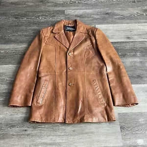 VTG Wilson’s House Of Suede & Leather Light Brown Lambskin Suit Jacket Size 38 - Picture 1 of 14