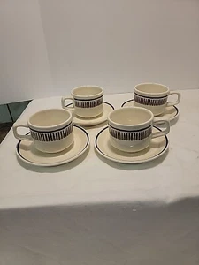 Set 4 Lenox Temper-Ware Percussion Coffee/tea Cup & Saucer Stoneware - Picture 1 of 5