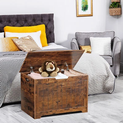 Toy Box Storage Kids Bedroom Chest Bench w/2 Safety Hinge Organizer Furniture - Image 1 of 4