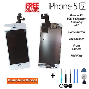 iPhone 5S/SE 2016 Retina LCD Digitiser Touch Screen Replacement w/ Parts WHITE - Picture 1 of 6