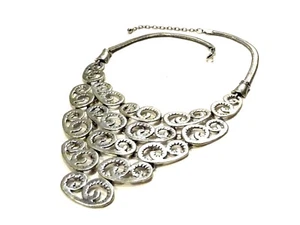 Bijou collier ethnique plastron en alliage argenté necklace - Picture 1 of 3