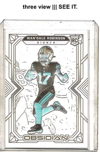 🗽RC WAN'DALE ROBINSON 2022 Panini Obsidian Rookie grabado eléctrico plateado #123 - Imagen 1 de 6