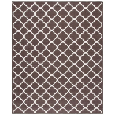 SAFAVIEH Dhurries DHU627C Handwoven Brown / Ivory Rug - Image 1 of 4