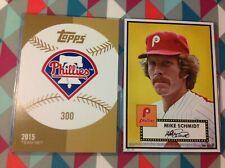 Mike Schmidt #300 Phillies #ed/49 made 2015 Topps '52 Tribute Gold 5x7 card 1952