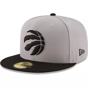 Toronto Raptors New Era 5950 2Tone Basic Fitted Hat - Grey/Black - Picture 1 of 1