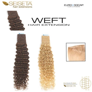 Hair Extension Weben Echthaar Locken SEISETA 100 Gramm Curly Weft Remy - Bild 1 von 19