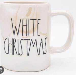Rae Dunn White Christmas Mug, 16oz Iridescent Ceramic Coffee Cup, Holiday Gift - Picture 1 of 1