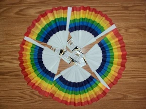 5 PACK - NWT - Rainbow Folding Fan print Hand Held Fan Pride Fan Fold Cute Kawai - Picture 1 of 5
