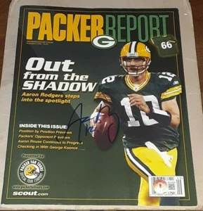 Aaron Rodgers Green Bay Packers SIGNED 2008 PACKER REPORT Magazine BAS BE24900 - Picture 1 of 2