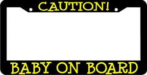 BABY ON BOARD Caution License Plate Frame - Bild 1 von 1
