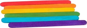 150 Holz Lolly Sticks Lutscher Natur Bastelmodell Eis Lollies Regenbogenfarben - Bild 1 von 4
