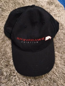 Cappello berretto camionista vintage Silverhawk aviazione ricamato jet privati nero  - Foto 1 di 5