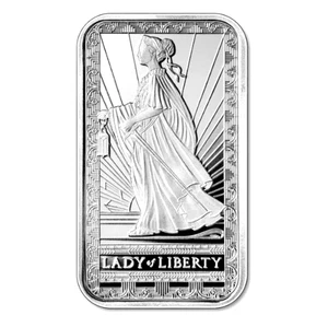 1 TROY OZ .999 FINE SILVER PAMP SUISSE LADY OF LIBERTY BAR BU - Picture 1 of 4