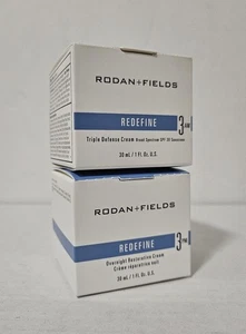 Rodan + Fields Redefine Triple Defense & Overnight Restorative Cream (3 AM & PM) - Picture 1 of 5