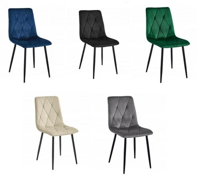 Gepolsterter Samtstuhl "VELVET", Polsterstuhl für Wohnzimmer und Esszimmer - Bild 1 von 4