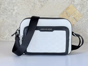 MICHAEL KORS COOPER EAST WEST CROSSBODY FLIGHT BAG MK EMBOSSED BRIGHT WHITE - Bild 1 von 17