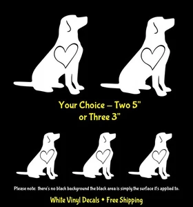 Lab with Heart White Vinyl Decals Car Truck Van Windows Laptop Tumblers Mugs - Picture 1 of 5