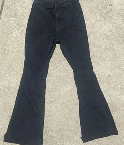 Shein Teen Girls Black Flare Jeans Size 14Y High Waist Stretch Denim - Picture 1 of 7