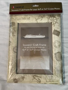Cornice portafoto ricordo linea crociera carnevale, 6x9 o 5x7 per foto vacanze, nuova - Foto 1 di 2