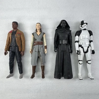 Lote de 4 figuras de acción de 12 pulgadas de Star Wars Hasbro Kylo Ren-Rey-Finn-Stormtrooper Foto 1 de 4