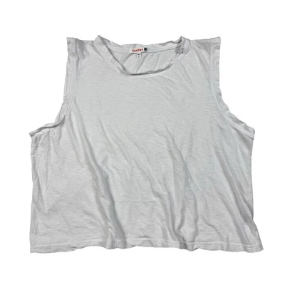 Sundry 背心上衣 3 白色皮马棉轻便作物希瑟柔软肌肉弹力 — 第 1/4 张图片