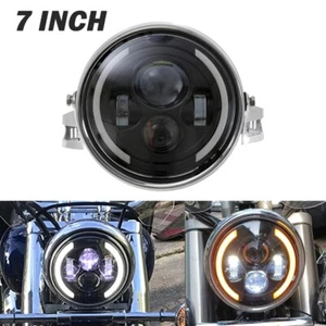 7 Inch Motorcycle Motorbike Round Headlight Housing Bucket W/ Bracket For Harley - Picture 1 of 12