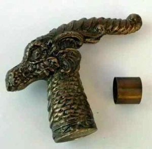 Antique Only Handle Dragon Head Design Victorian Walking Stick Handle - Picture 1 of 3