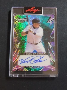 2023 Leaf Vibrance Miguel Cabrera Purple Shimmer #BA-MG1 1/5 - Picture 1 of 2