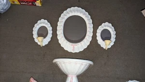 Bollos espejados Burwood Hobnail portavelas estante y espejo central LG años 80 - Imagen 1 de 9