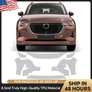 For Mazda CX-80 2025-UP Front Bumper Precut Paint Protection Film Clear PPF TPU - Picture 1 of 20