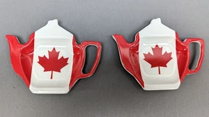 2 x CANADA FLAG TEA BAG HOLDER CANADA SOUVENIR - Picture 1 of 3