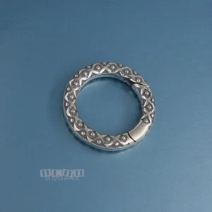 Sterling Silver Square/Dot Round Donut Ring Link Clasp Connector/Shortener 33229 - Picture 1 of 3