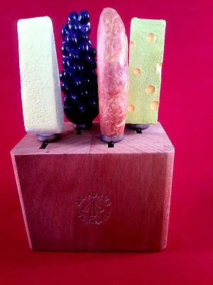 BOSTON WAREHOUSE Juego 4 Cuchillos Inoxidable Madera Vermont Bloque COLECCIONABLE C-11/1 Foto 1 de 4