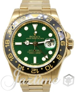 Rolex GMT-Master II GREEN Dial Black Ceramic 18k Yellow Gold 116718LN BOX PAPERS - Picture 1 of 1