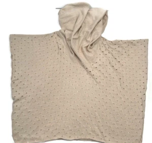 Usado en Excelente Condición Poncho Lennon de Invierno Beige Tejido Capucha Cuello Talla O/S - Imagen 1 de 14