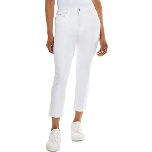 Nine West Gramercy kurze Jeans hellweiß Slim Fit weicher Twill Größe 4 neu mit Etikett - Bild 1 von 9