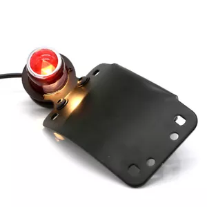 Motorcycle Modified Side Mount Tail Light Brake License Plate Bracket Assembly - Picture 1 of 9