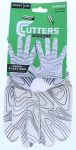 Cutters Game Day Receiver Football Gloves Adult Sz L/XL White - Picture 1 of 3