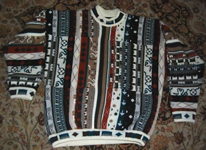 Vintage COOGI Pullover Herren Größe MED Biggie Cosby reine Wolle seltene Herbstfarben 3D - Bild 1 von 20