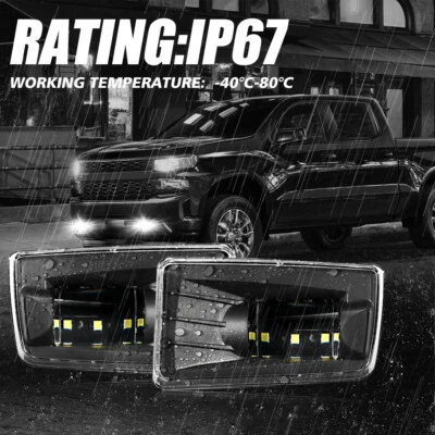 AUXBEAM LED Fog Light for 2007-2015 Chevrolet Silverado Avalanche Suburban Black - Image 1 of 4