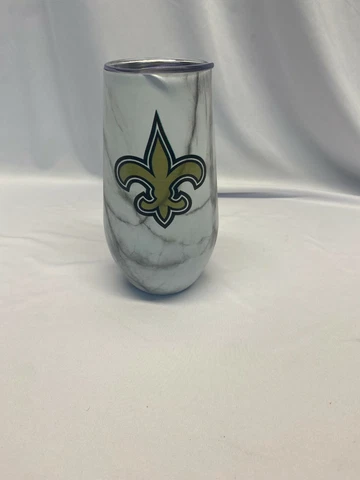 NFL New Orleans Saints Stemless Marble Tumbler - Stainless Steel Cover