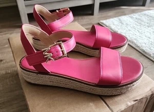 New Michael Kors Women's Size 9 Pink Richie Espadrille Wedge Sandal - Picture 1 of 6
