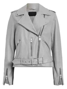 All Saints Leather Moto Jacket for Stylish Women Bike - Leather jacket for women - Picture 1 of 4