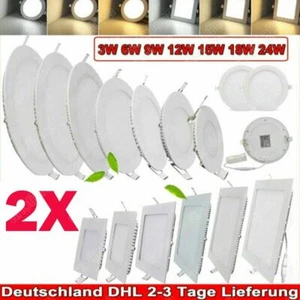 2x Panel LED Foco empotrable Lámpara de techo Lámpara empotrada Cuadrado Redondo Ultradelgado - Imagen 1 de 21