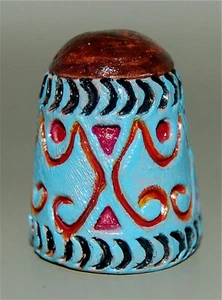 BLAS SERVIN SCULPTED - NATURAN CLAY THIMBLE- PARAGUAY S15 - Picture 1 of 1