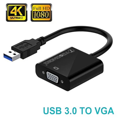 Adattatore cavo esterno display video USB 3.0 A maschio a VGA DISC 15 pin femmina - Immagine 1 di 4