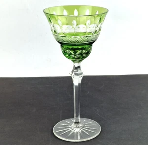 Glas Wine Glass Crystal Flashed Glass Hand Cut Um 1950 R727 - Picture 1 of 18