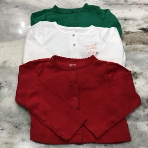 Lot of 3 Girls Carter’s Cardigans Size 12m. Holiday Colors - Picture 1 of 9